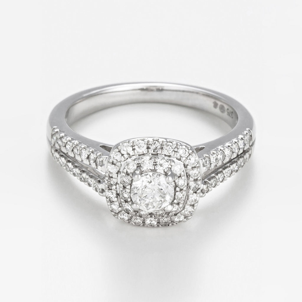 Bague "Duo De Bagues Carré Passion" D0,45/77 & 0,3/1 - Or Blanc