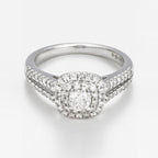 Bague "Duo De Bagues Carré Passion" D0,45/77 & 0,3/1 - Or Blanc