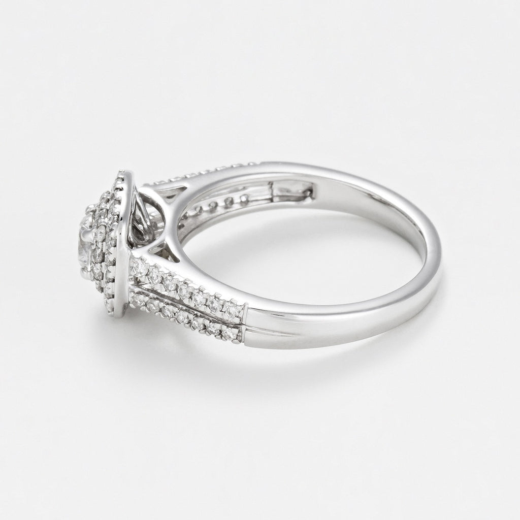 Bague "Duo De Bagues Carré Passion" D0,45/77 & 0,3/1 - Or Blanc