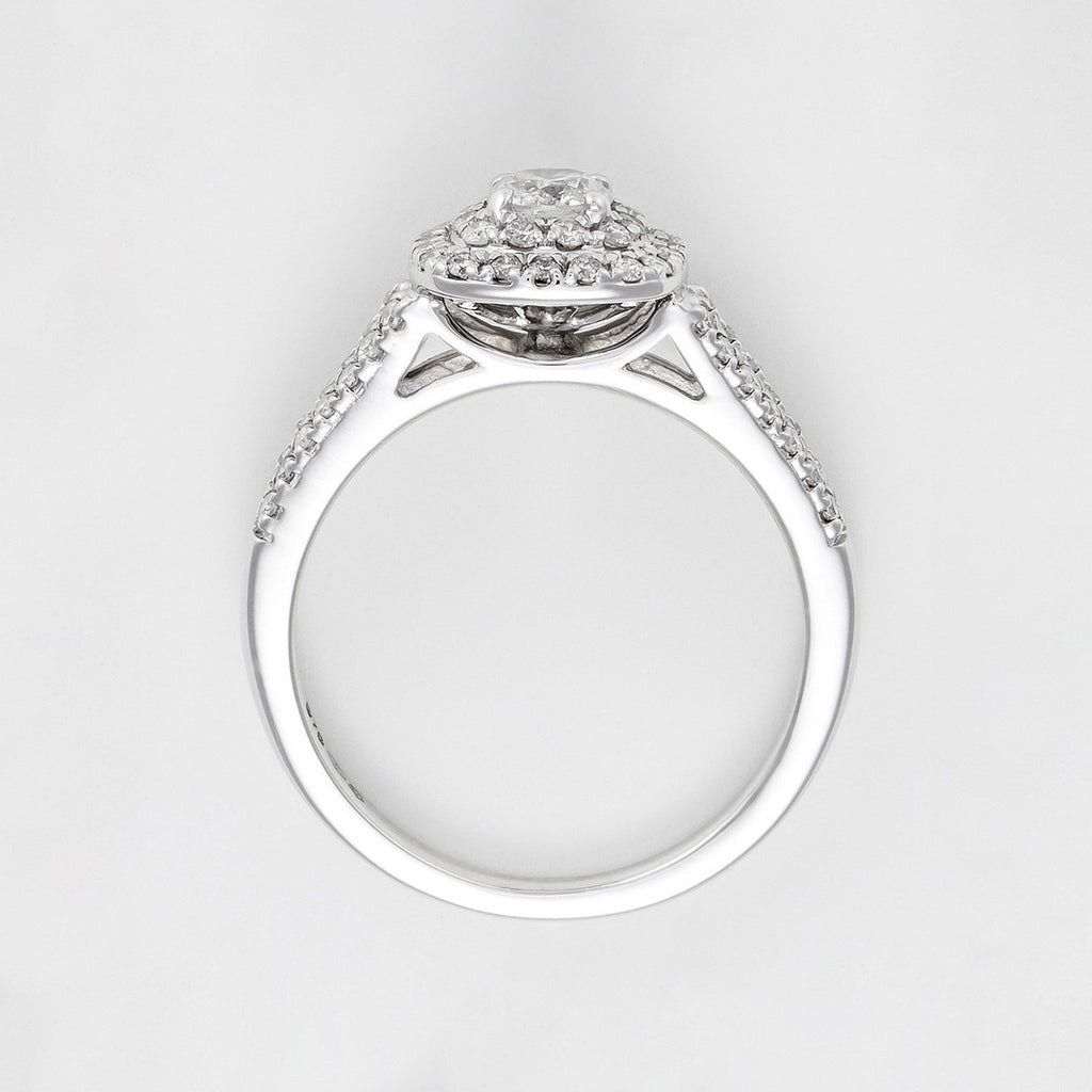 Bague "Duo De Bagues Carré Passion" D0,45/77 & 0,3/1 - Or Blanc