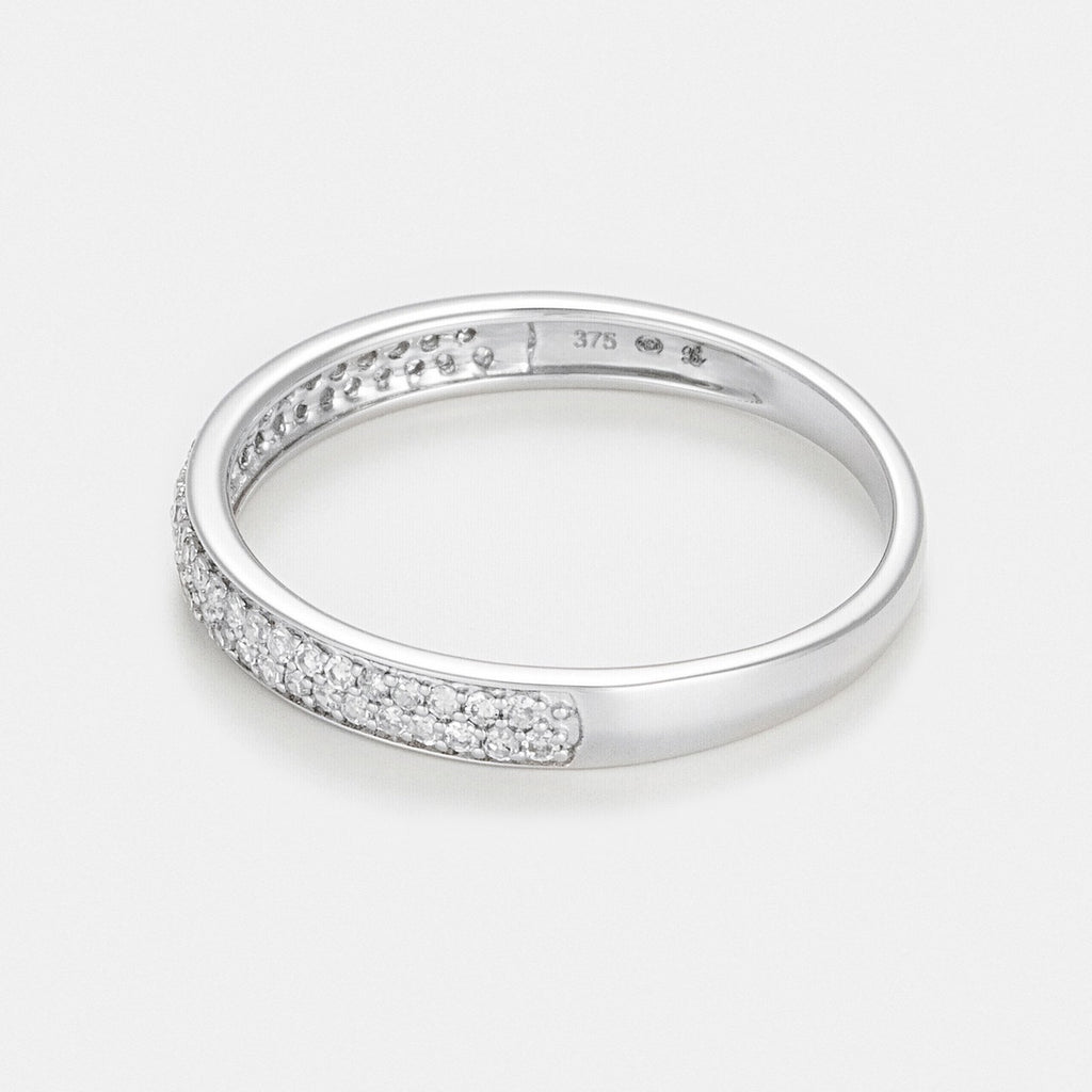 Bague "Alliance Granité" Diamant 0,20Ct/57 - Or Blanc