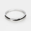 Bague "En Noir Et Blanc" Diamants Blancs: 0,075Ct/20 Diamants Noir: 0,075Ct20 - Or Blanc
