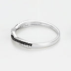 Bague "En Noir Et Blanc" Diamants Blancs: 0,075Ct/20 Diamants Noir: 0,075Ct20 - Or Blanc 375/1000