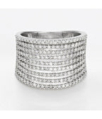 Bague "Neuf Rangs Scintillants" - Diamants: 1Ct/197 - Or Blanc
