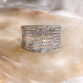 Bague "Neuf Rangs Scintillants" - Diamants: 1Ct/197 - Or Blanc