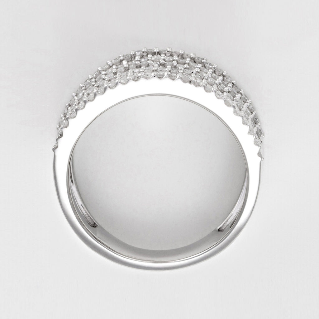 Bague "Neuf Rangs Scintillants" - Diamants: 1Ct/197 - Or Blanc