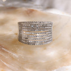 Bague "Neuf Rangs Scintillants" - Diamants: 1Ct/197 - Or Blanc
