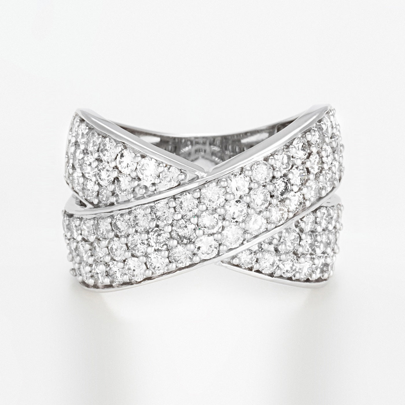 Bague "Ruban De Lumière" Diamants: 2Ct/79 - Or Blanc 375/1000