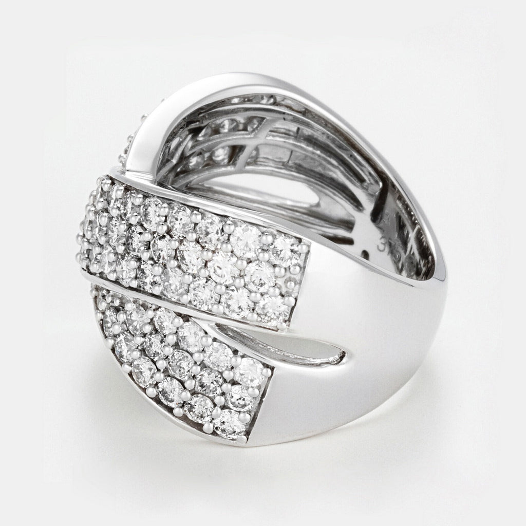 Bague "Ruban De Lumière" Diamants: 2Ct/79 - Or Blanc 375/1000