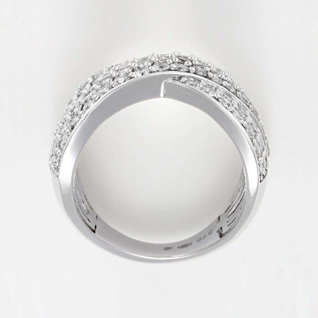 Bague "Ruban De Lumière" Diamants: 2Ct/79 - Or Blanc 375/1000