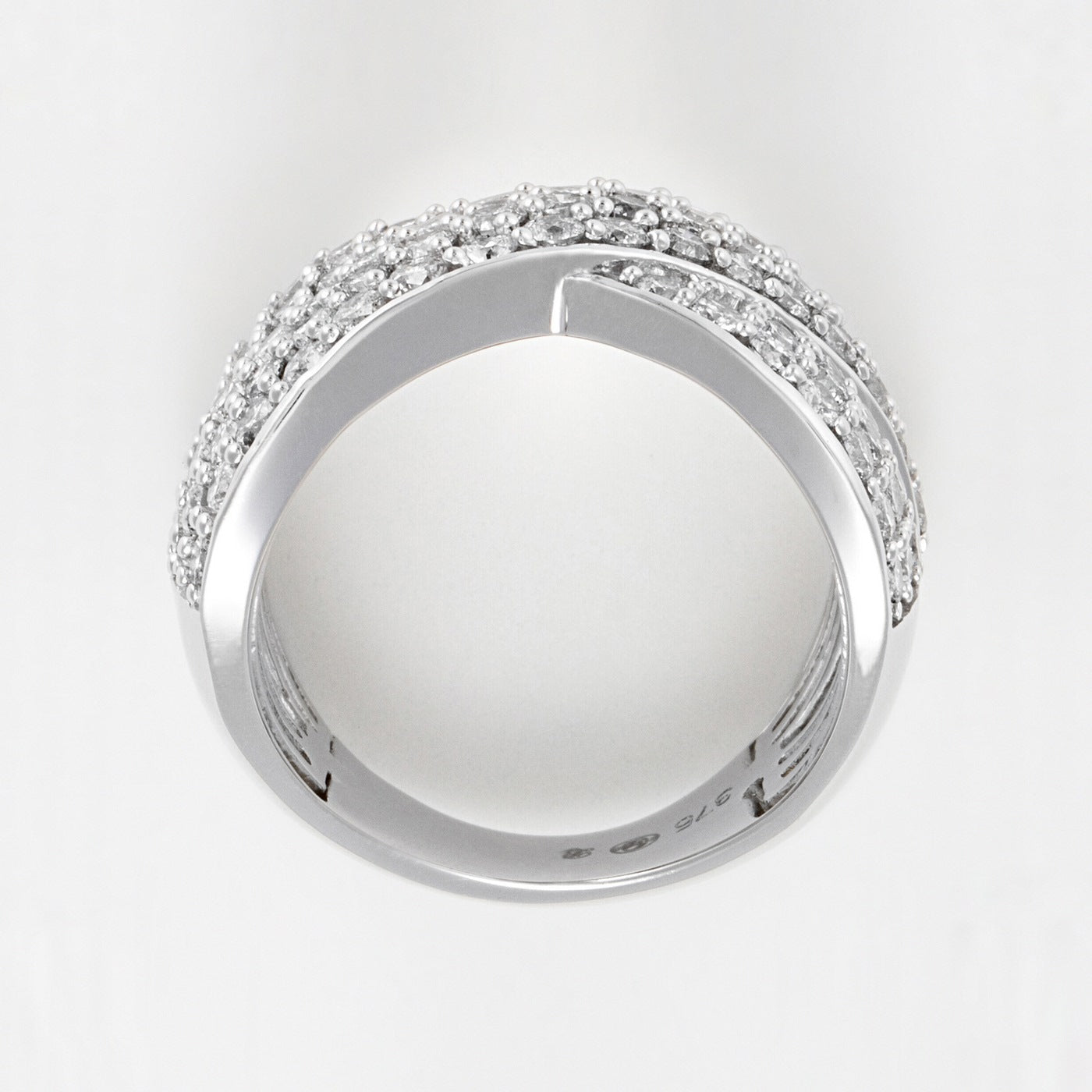 Bague "Ruban De Lumière" Diamants: 2Ct/79 - Or Blanc 375/1000