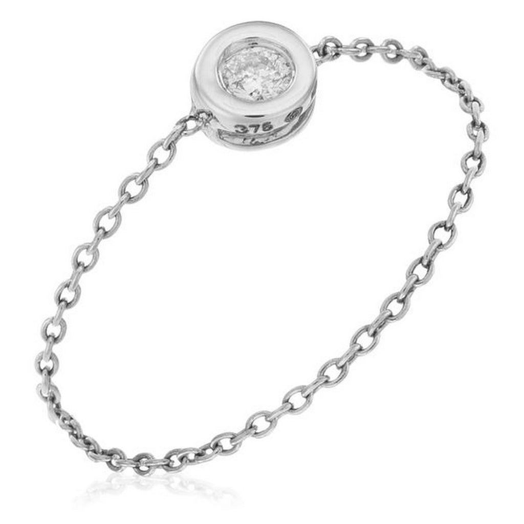 Bague Chaine "Mon Unique" D0,07Ct/1 - Or Blanc
