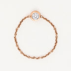 Bague Chaine "Mon Unique" Diamant 0,07Ct/1 - Or Rose
