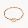 Bague Chaine "Mon Unique" Diamant 0,07Ct/1 - Or Rose