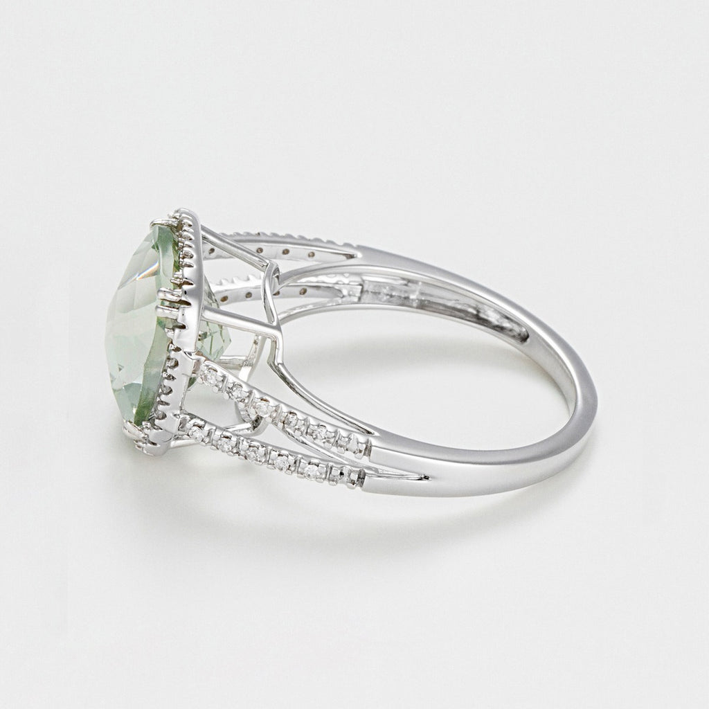 Bague "Divine Améthyste Verte" - Or Blanc
