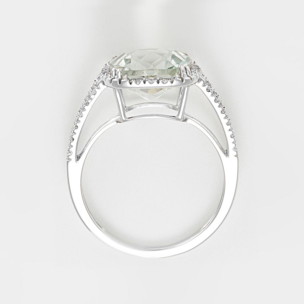 Bague "Divine Améthyste Verte" - Or Blanc
