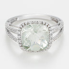 Bague "Divine Améthyste Verte" - Or Blanc