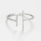 Bague "Parallèle Asymétrique" D0,1Ct/50 - Or Blanc