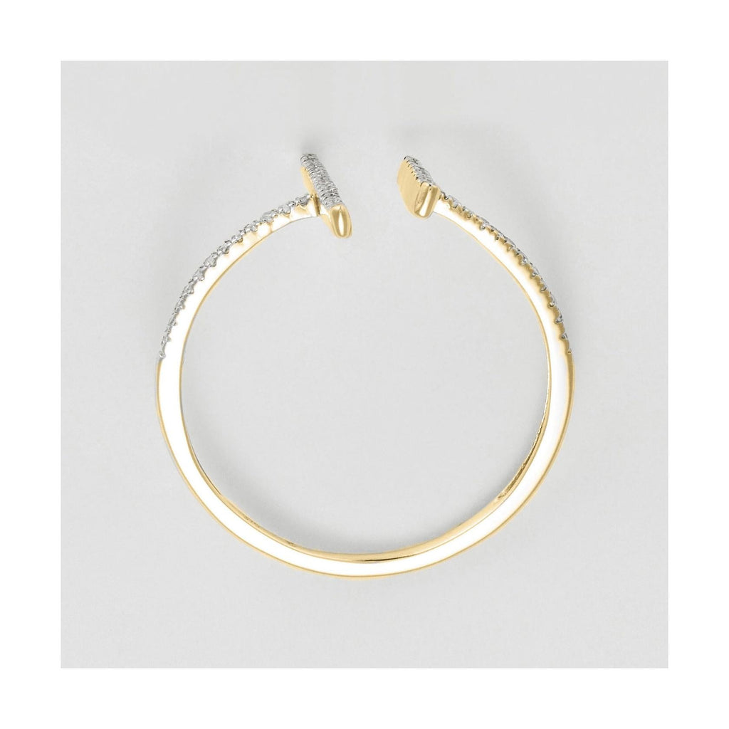 Bague "Parallèle Asymétrique" D0,1Ct/50 - Or Jaune 375/1000