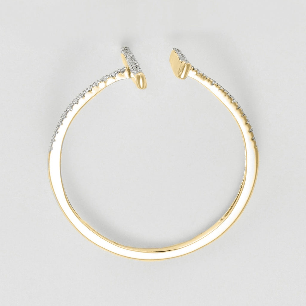 Bague "Parallèle Asymétrique" D0,1Ct/50 - Or Jaune