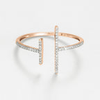 Bague "Parallèle asymétrique" D0,1ct/50