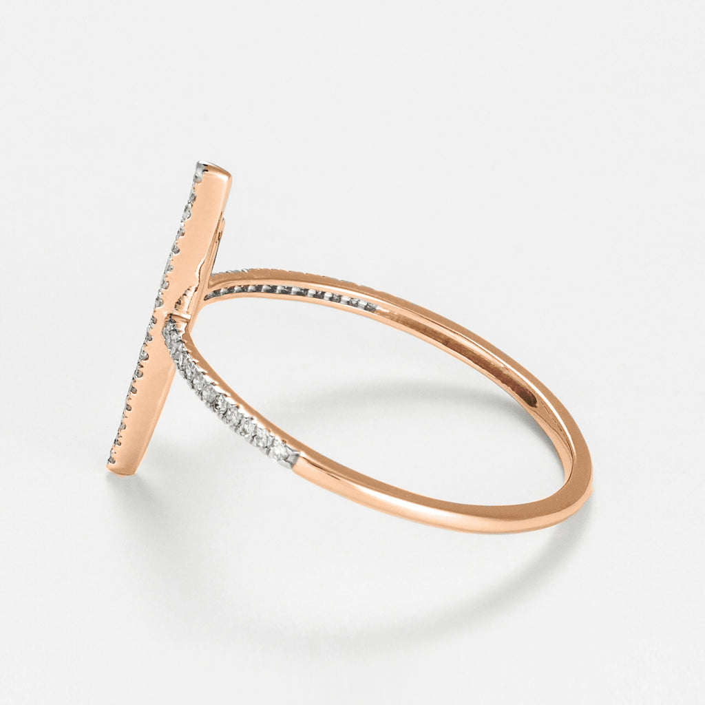 Bague "Parallèle asymétrique" D0,1ct/50