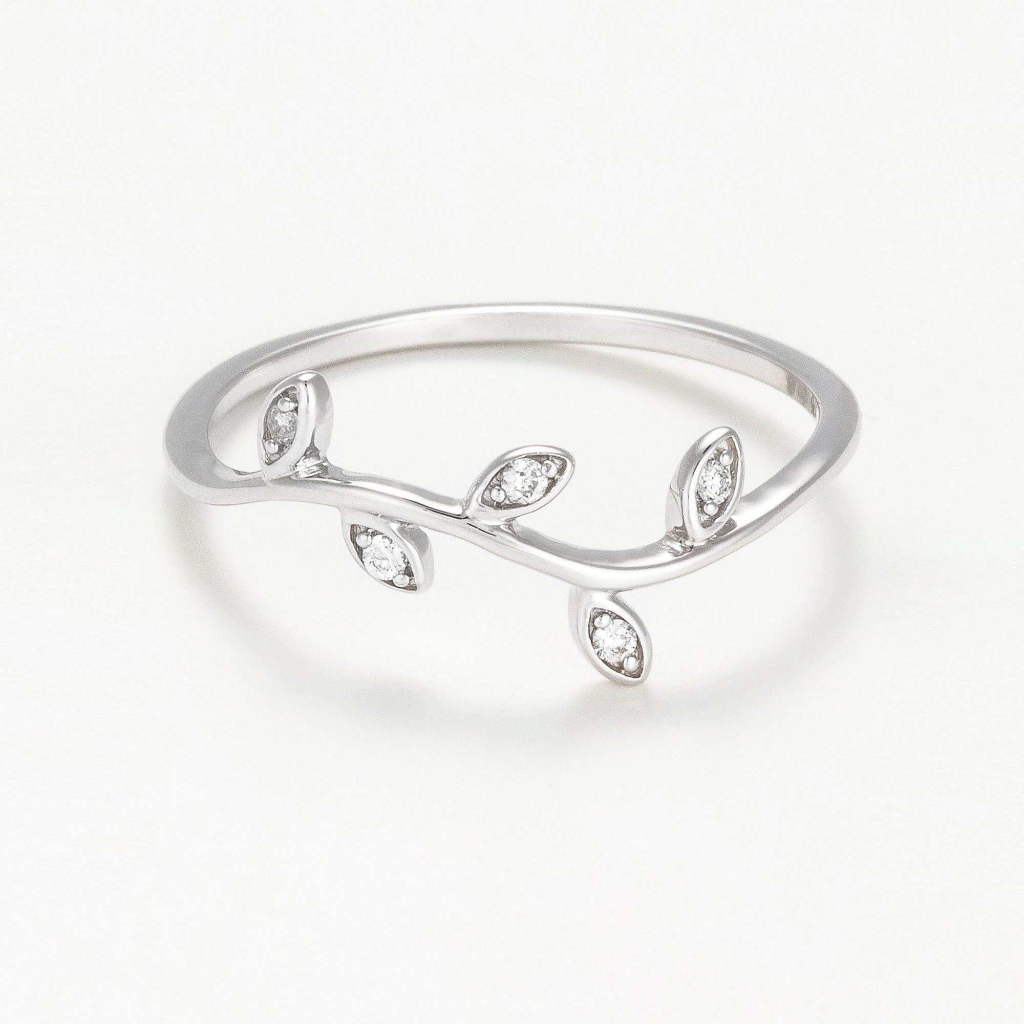 Bague "Feuillage Enchanté" Diamant: 0,03Ct/5