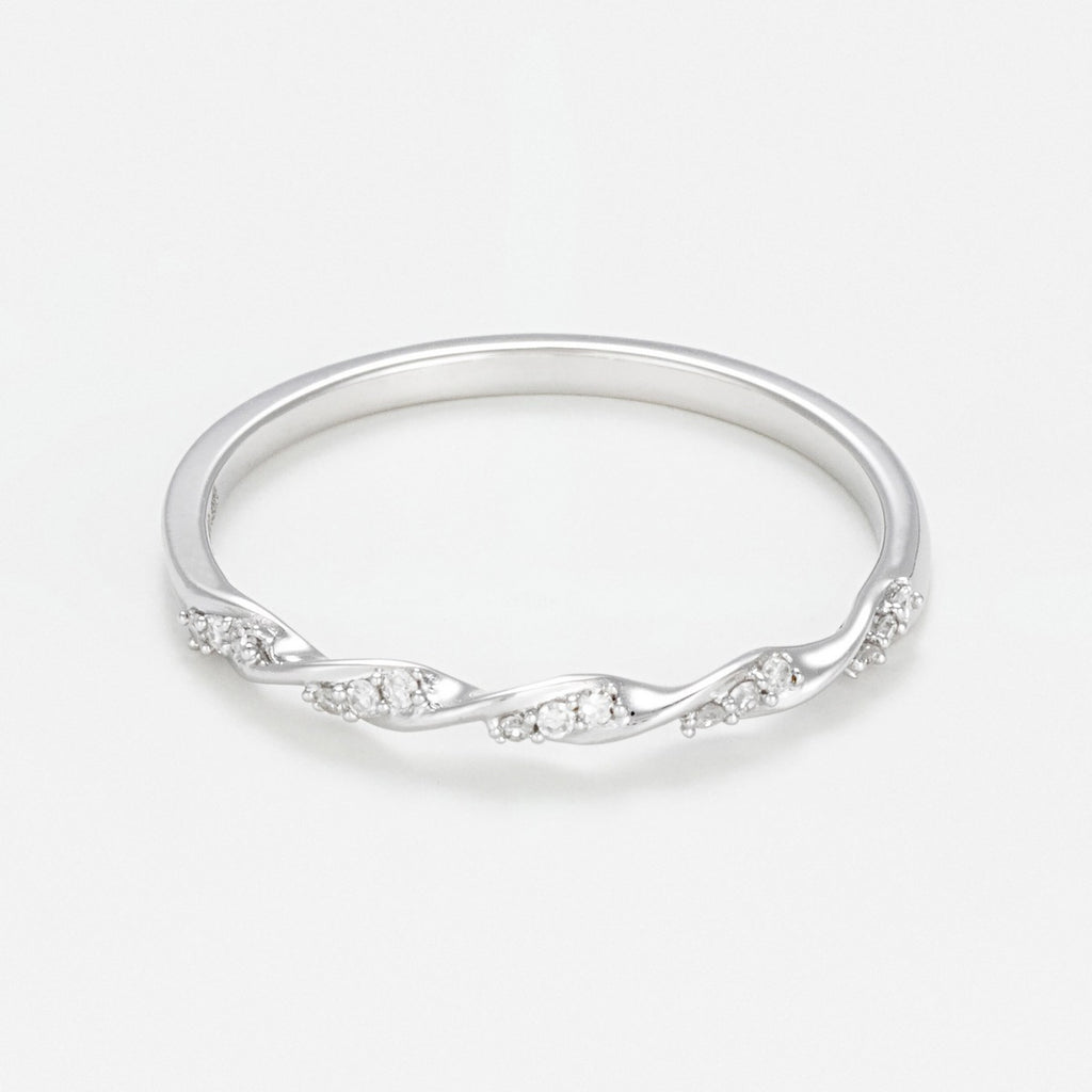 Bague "Eternelle Torsade"  Diamants 0,05Cts/15 - Or Blanc