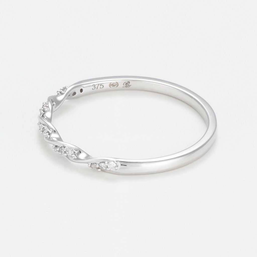 Bague "Eternelle Torsade"  Diamants 0,05Cts/15 - Or Blanc