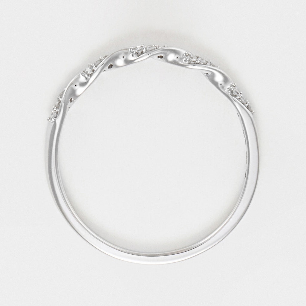 Bague "Eternelle Torsade"  Diamants 0,05Cts/15 - Or Blanc