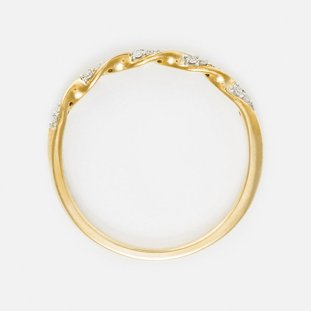 Bague "Eternelle Torsade" Diamant 0,05Cts/15 - Or Jaune