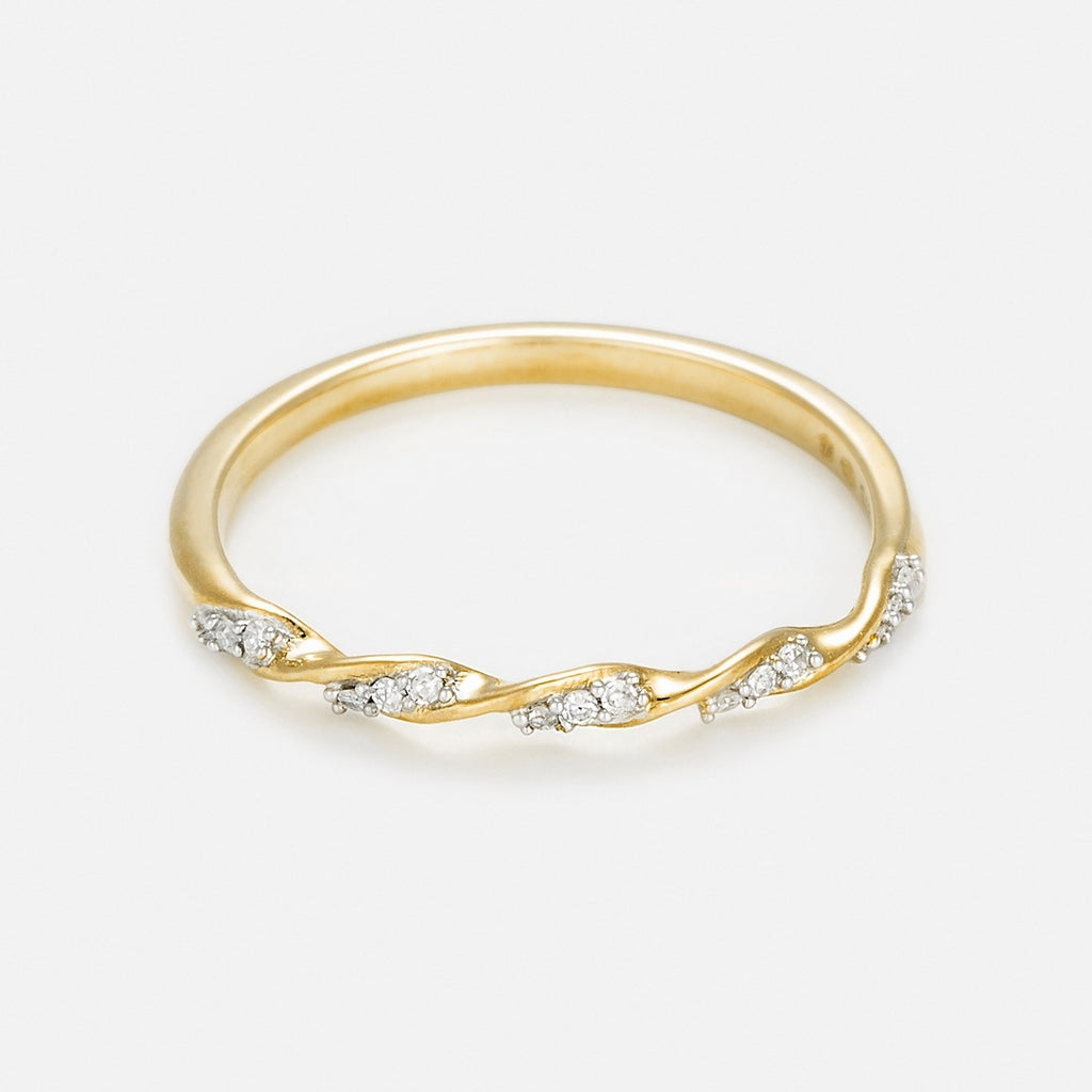 Bague "Eternelle Torsade" Diamant 0,05Cts/15 - Or Jaune