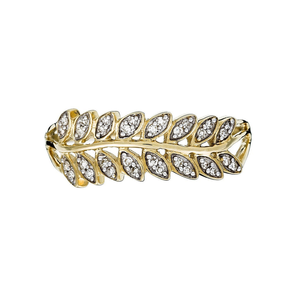 Bague "Feuillage Lumineux" Diamants 0,1Ct/,32 - Or Jaune