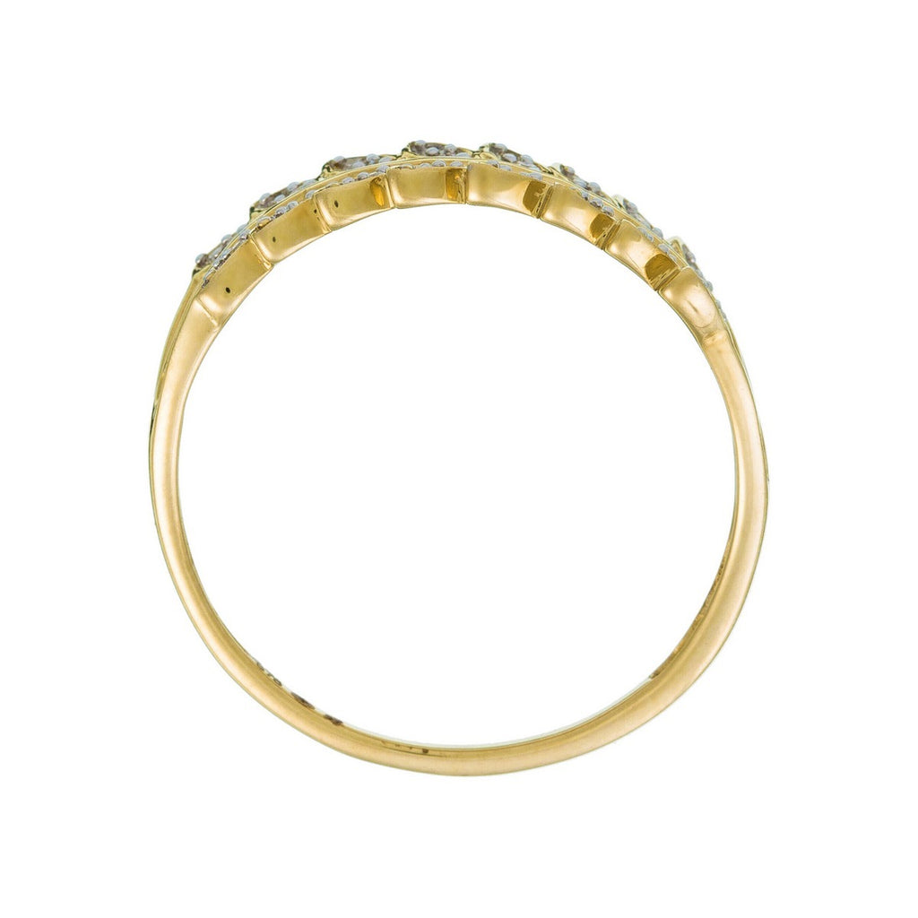 Bague "Feuillage Lumineux" Diamants 0,1Ct/,32 - Or Jaune