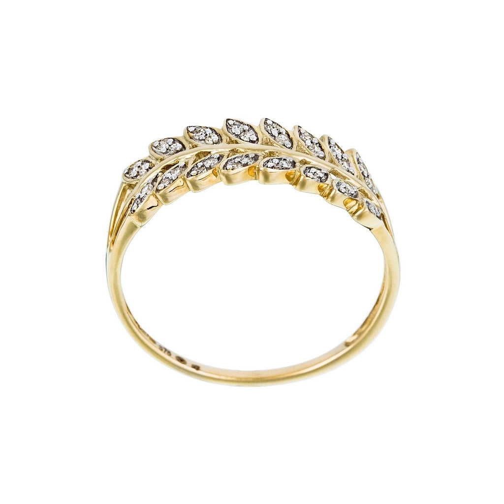 Bague "Feuillage Lumineux" Diamants 0,1Ct/,32 - Or Jaune