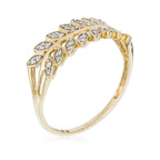Bague "Feuillage Lumineux" Diamants 0,1Ct/,32 - Or Jaune