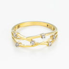 Bague "Jolie Constellation" Diamant : 0,05Ct/6 - Or Jaune 375/1000