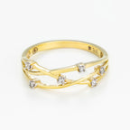 Bague "Jolie Constellation" Diamant : 0,05Ct/6 - Or Jaune 375/1000