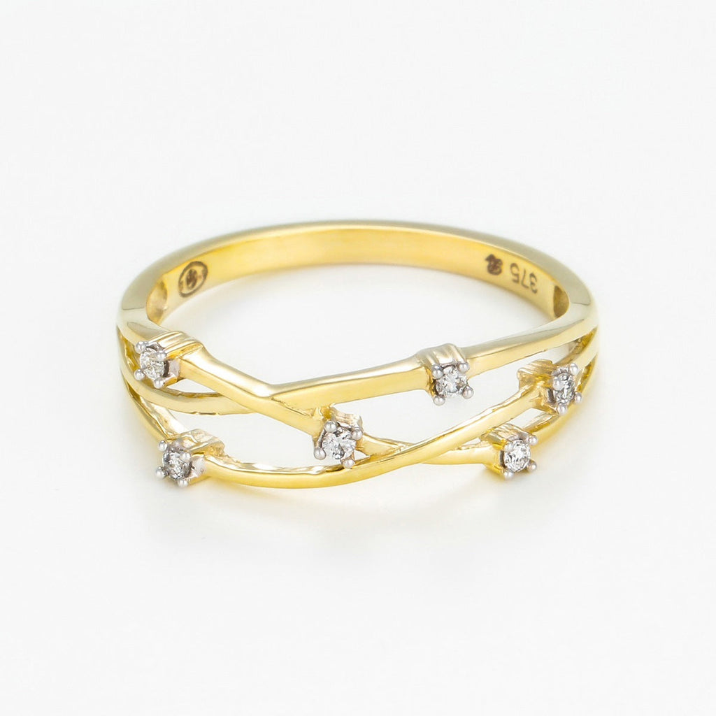 Bague "Jolie Constellation" Diamant : 0,05Ct/6 - Or Jaune