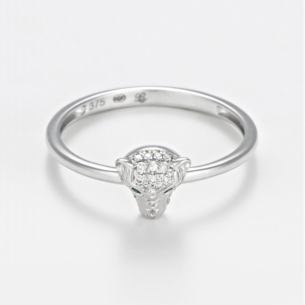 Bague "Cheetah" - Or Blanc