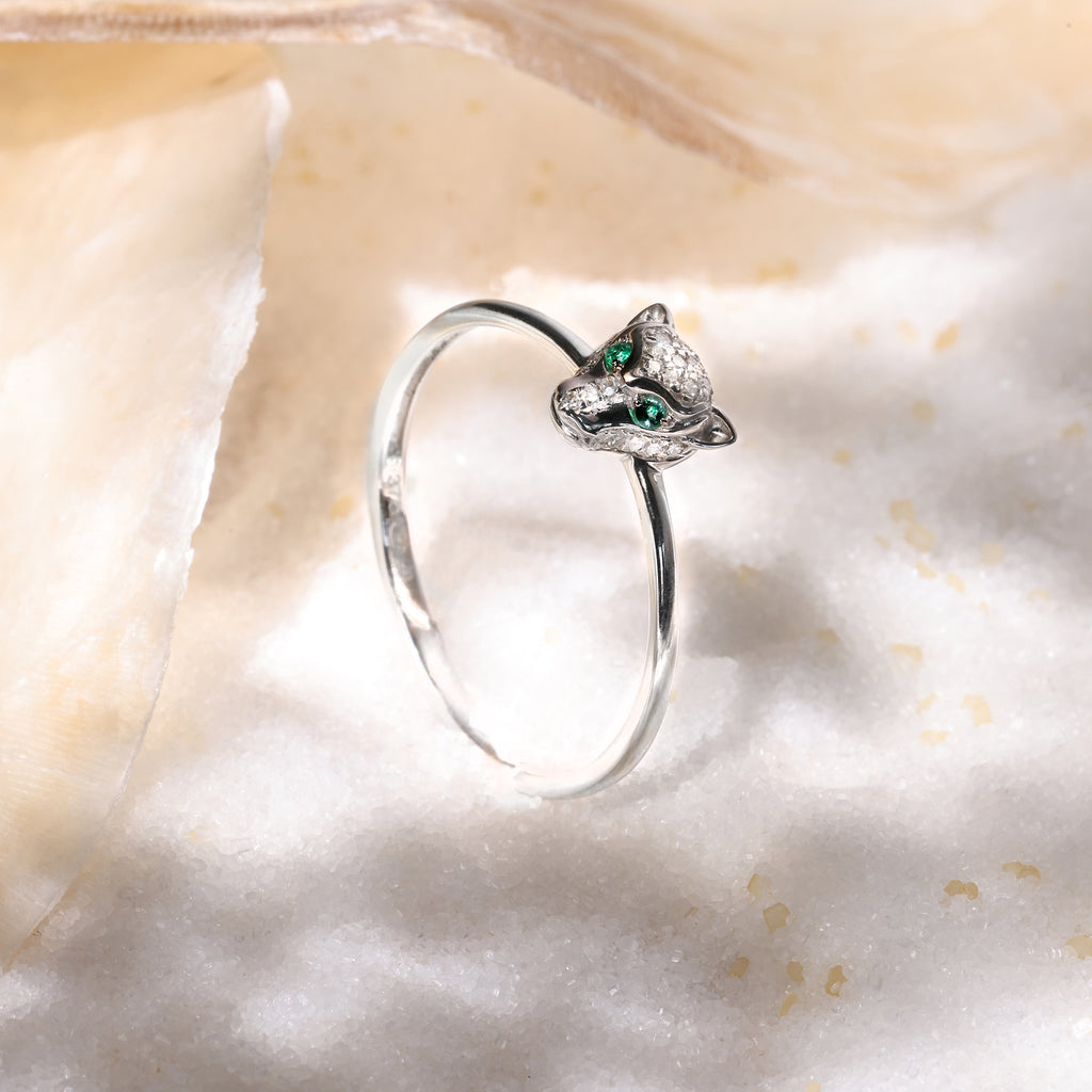 Bague "Cheetah" - Or Blanc