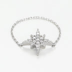 Bague Chaine "Star" - Or Blanc