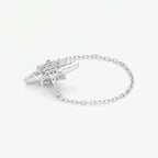 Bague Chaine "Star" - Or Blanc