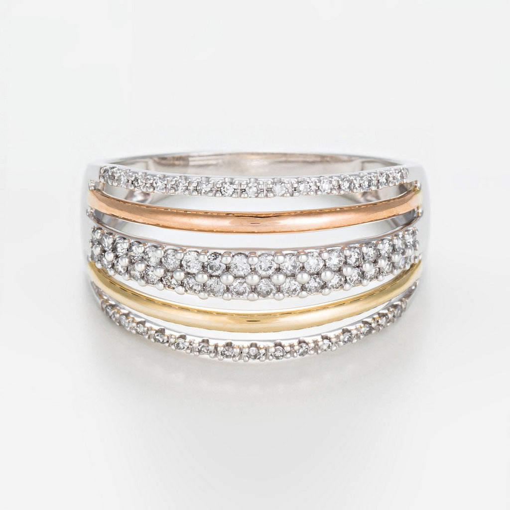 Bague "Lina" D 0,33Ct/66 - Or Tricolore 375/1000