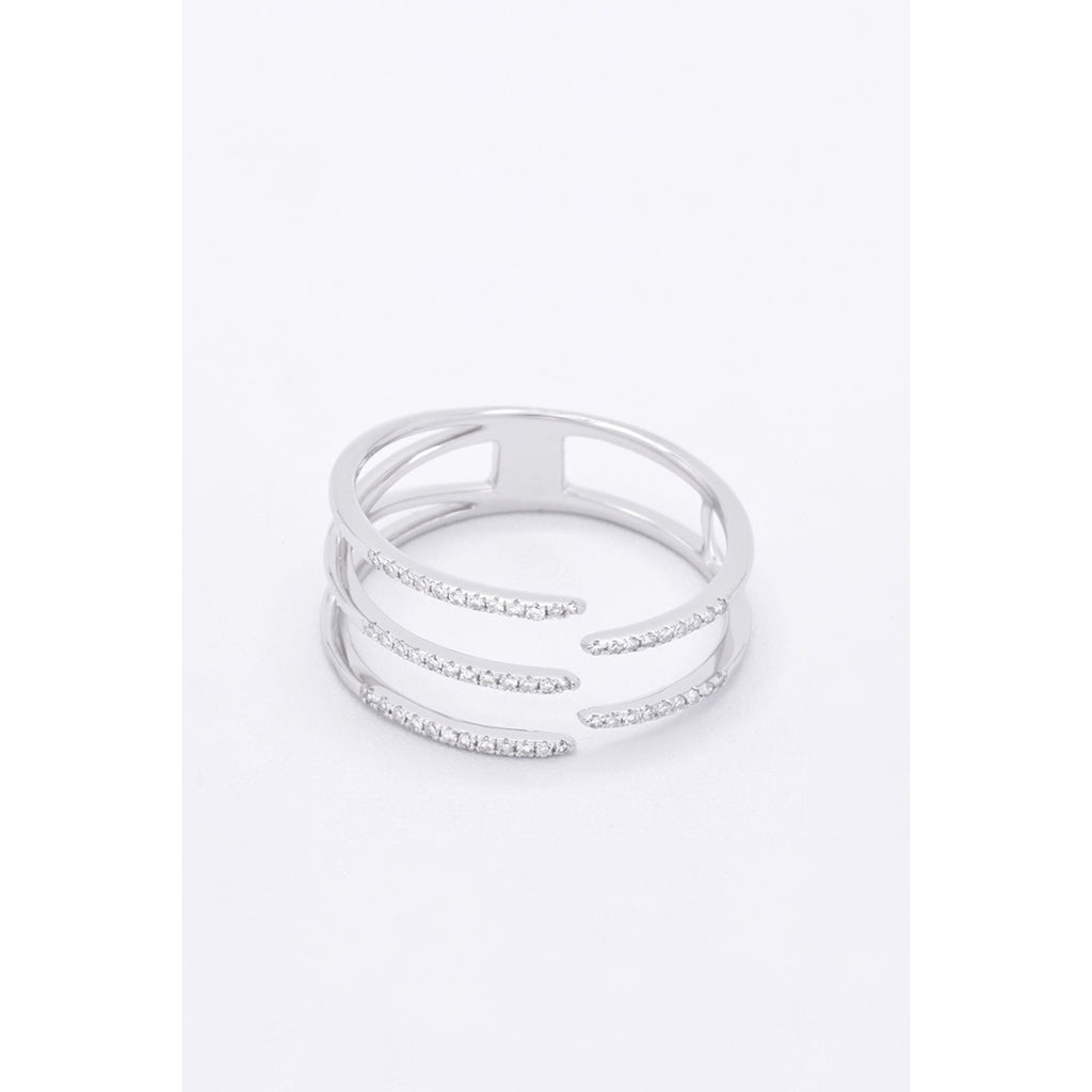 Bague "Brooke" - D0,15/39 - Or Blanc