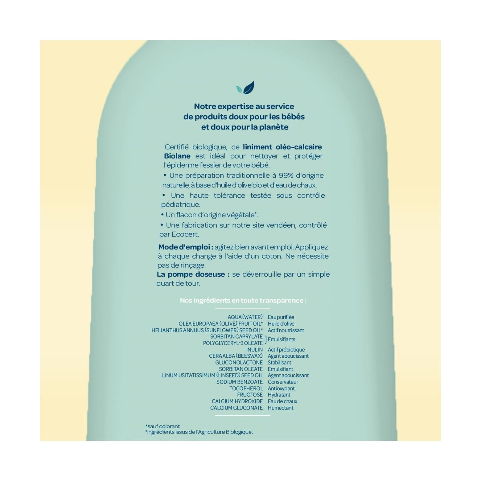 Liniment Oléo-Calcaire Certifié Biologique