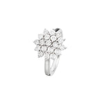 Bague "Bouquet De Lumière" D0,14/19 - Or Blanc 375/1000
