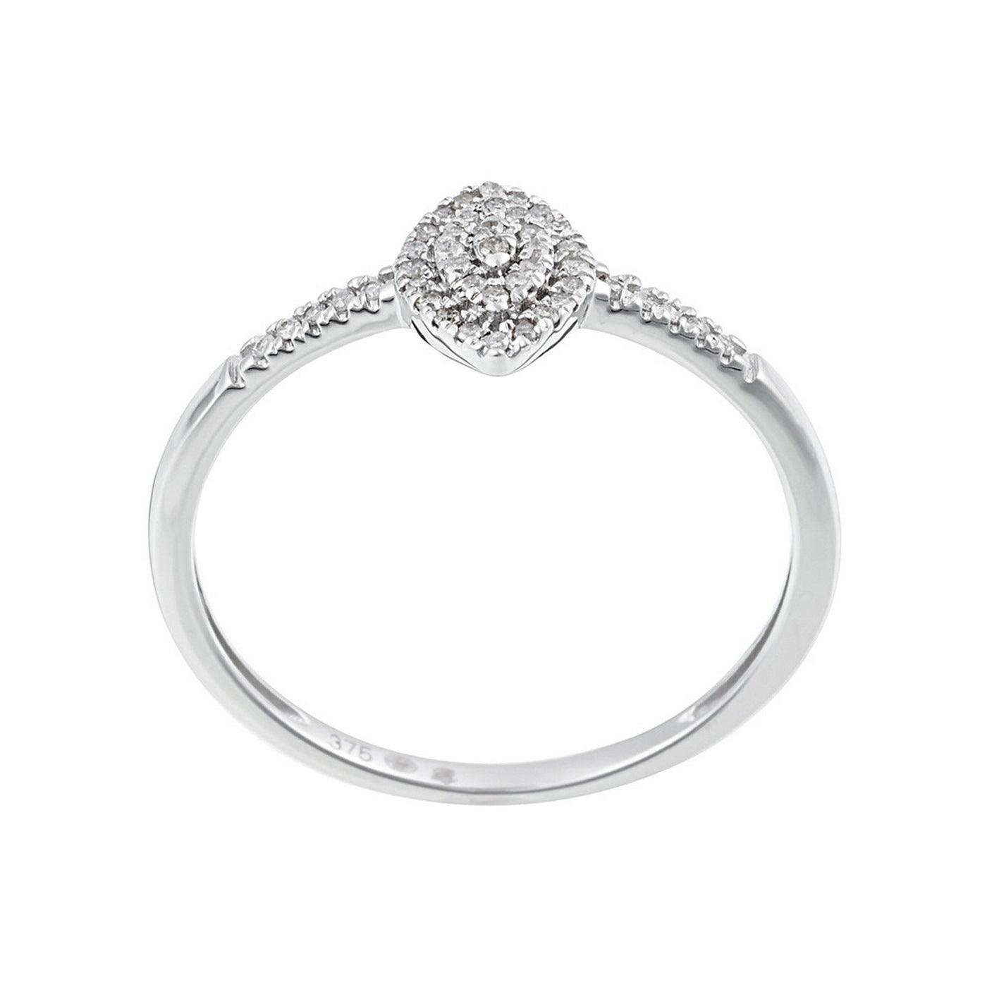 Bague "Sansa" Diamants 0,09/44 - Or Blanc 375/1000