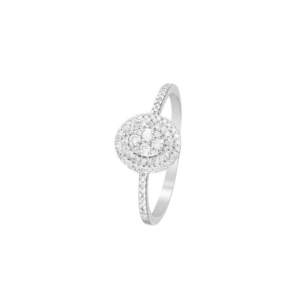 Bague "Beauty Queen" Diamants 0,20/72 - Or Blanc 375/1000