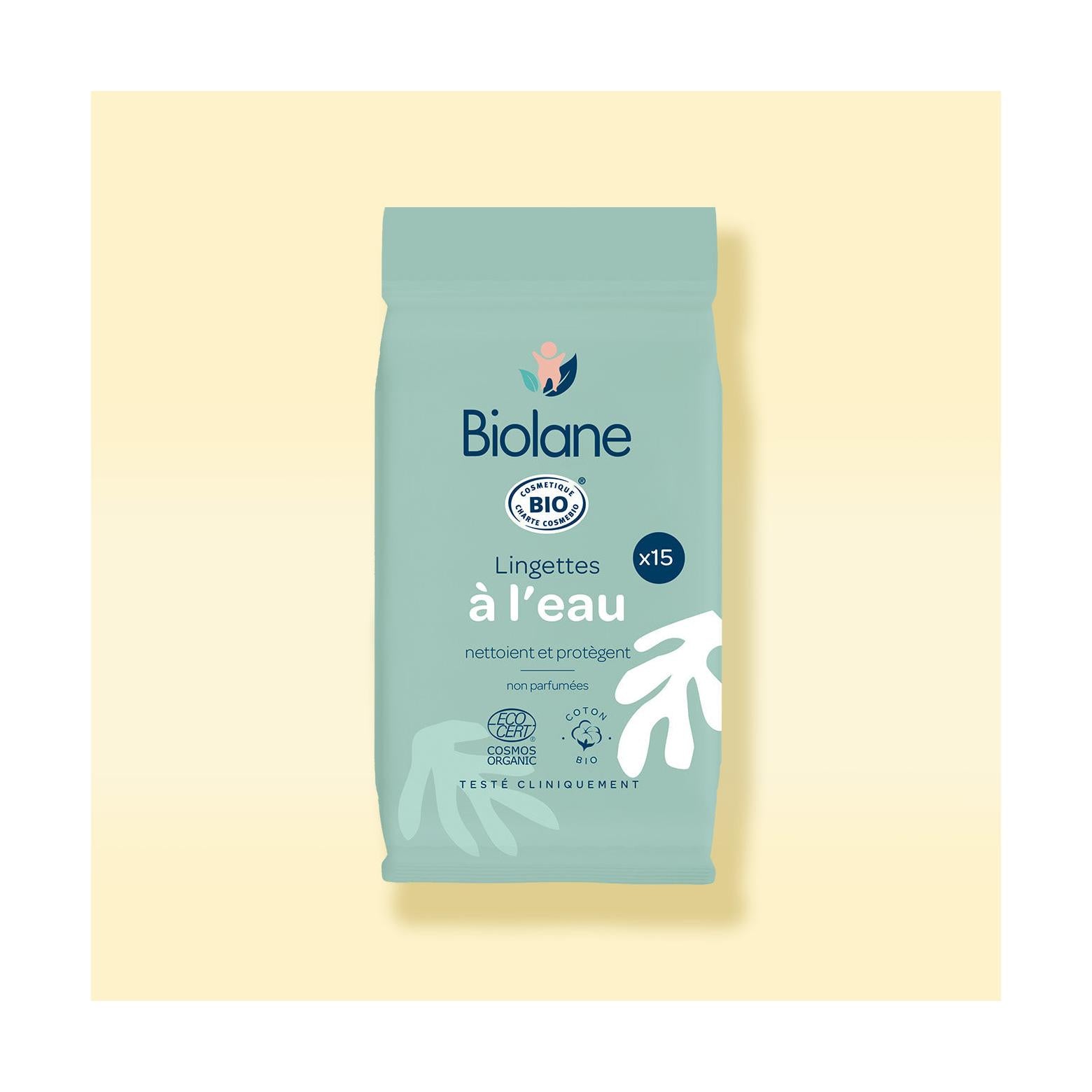 Lingettes à l'eau certifiées biologiques